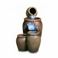 H50cm Earthenware 3-Tier Honey Pot Water Feature & Planter with Lights by Ambienté 20 H50cm Earthenware 3-Tier Honey Pot Water Feature & Planter with Lights by Ambienté -Water Features Store WF7127 add image 7 579b