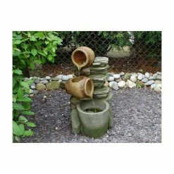 H68cm Cottage Honey Pots & Barrel Water Feature with Lights by Ambienté -Water Features Store WF7131 add image 5 12ad