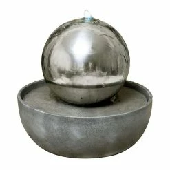 H76cm Eclipse Sphere Stainless Steel Water Feature with Lights by Ambienté 20 H76cm Eclipse Sphere Stainless Steel Water Feature with Lights by Ambienté -Water Features Store WF7533 add image 7 6f37