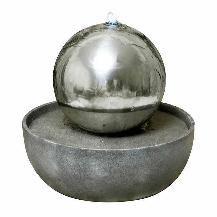 H76cm Eclipse Sphere Stainless Steel Water Feature with Lights by Ambienté 11 H76cm Eclipse Sphere Stainless Steel Water Feature with Lights by Ambienté - Image 9