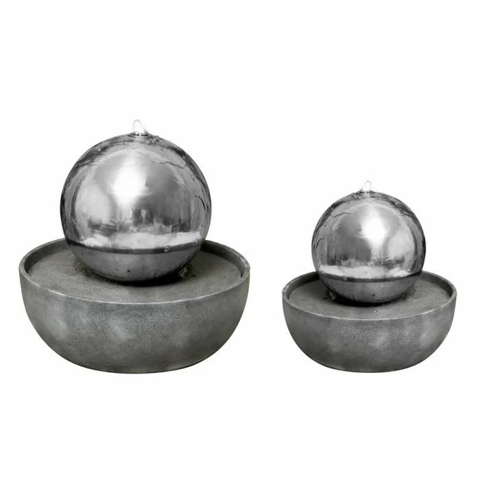 H76cm Eclipse Sphere Stainless Steel Water Feature with Lights by Ambienté 12 H76cm Eclipse Sphere Stainless Steel Water Feature with Lights by Ambienté - Image 10