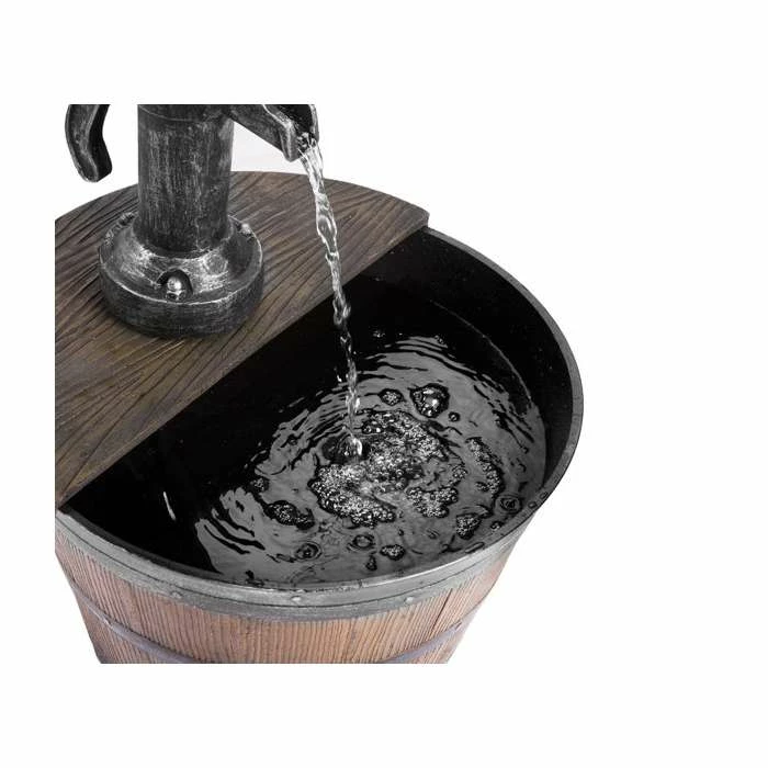 H54cm Tap and Half Barrel Solar Water Feature by Solaray 5 H54cm Tap and Half Barrel Solar Water Feature by Solaray - Image 3