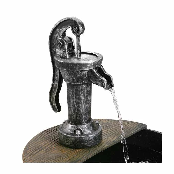 H54cm Tap and Half Barrel Solar Water Feature by Solaray 6 H54cm Tap and Half Barrel Solar Water Feature by Solaray - Image 4