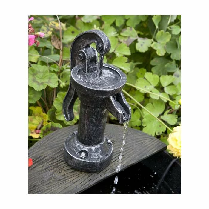 H54cm Tap and Half Barrel Solar Water Feature by Solaray 7 H54cm Tap and Half Barrel Solar Water Feature by Solaray - Image 5