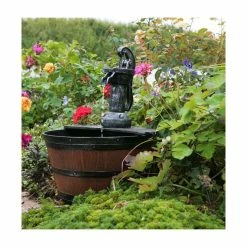 H54cm Tap and Half Barrel Solar Water Feature by Solaray 16 H54cm Tap and Half Barrel Solar Water Feature by Solaray -Water Features Store WF8438A add image 4 7f4b