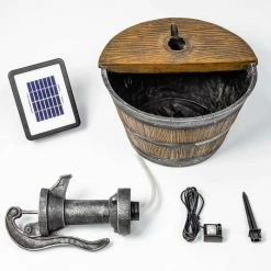 H54cm Tap and Half Barrel Solar Water Feature by Solaray 17 H54cm Tap and Half Barrel Solar Water Feature by Solaray -Water Features Store WF8438A add image 5 dc2d