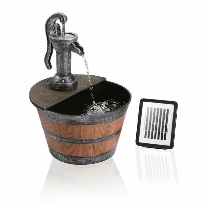 H54cm Tap and Half Barrel Solar Water Feature by Solaray 4 H54cm Tap and Half Barrel Solar Water Feature by Solaray - Image 2