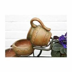 H57cm Bicycle 4-Tier Cascading Solar Water Feature with Planter Basket by Solaray -Water Features Store WF8441 add image 5 e58f