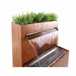 H89cm Langley Corten Steel Waterfall Cascade Planter with Lights by Ambienté -Water Features Store WF8442 add image 3 9f59