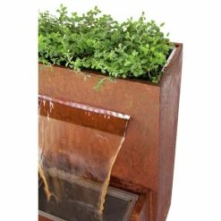 H89cm Halton Corten Steel Waterfall Cascade Planter with Lights by Ambienté -Water Features Store WF8443 add image 3 6753