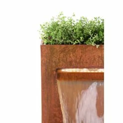 H89cm Halton Corten Steel Waterfall Cascade Planter with Lights by Ambienté -Water Features Store WF8443 add image 6 827f