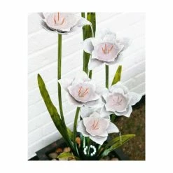 H100cm Narcissi Garden Flower Steel Water Feature with Lights | Indoor/Outdoor Use -Water Features Store WF8495 add image 5 b295