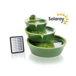 H64cm Frog Cascading Solar Water Feature by Solaray