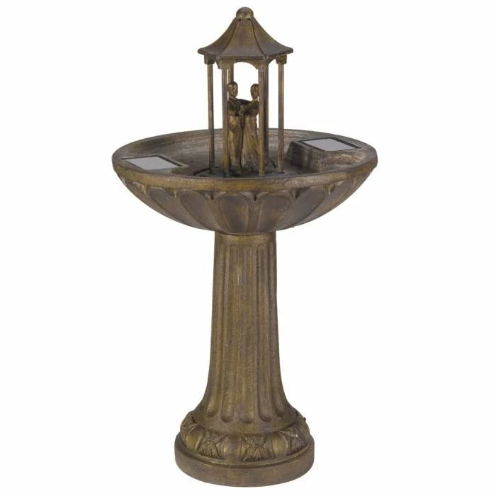 H83cm Dancing Couple Solar Bird Bath Water Feature 4 H83cm Dancing Couple Solar Bird Bath Water Feature - Image 2