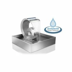 H2ft Atlantis Stainless Steel Cascade Water Feature with Lights by Ambienté