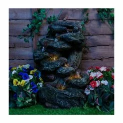 H55cm Dakota Falls Rock Effect Cascading Water Feature with Lights by Ambienté 12 H55cm Dakota Falls Rock Effect Cascading Water Feature with Lights by Ambienté -Water Features Store WF9604 add image 2 3c3b