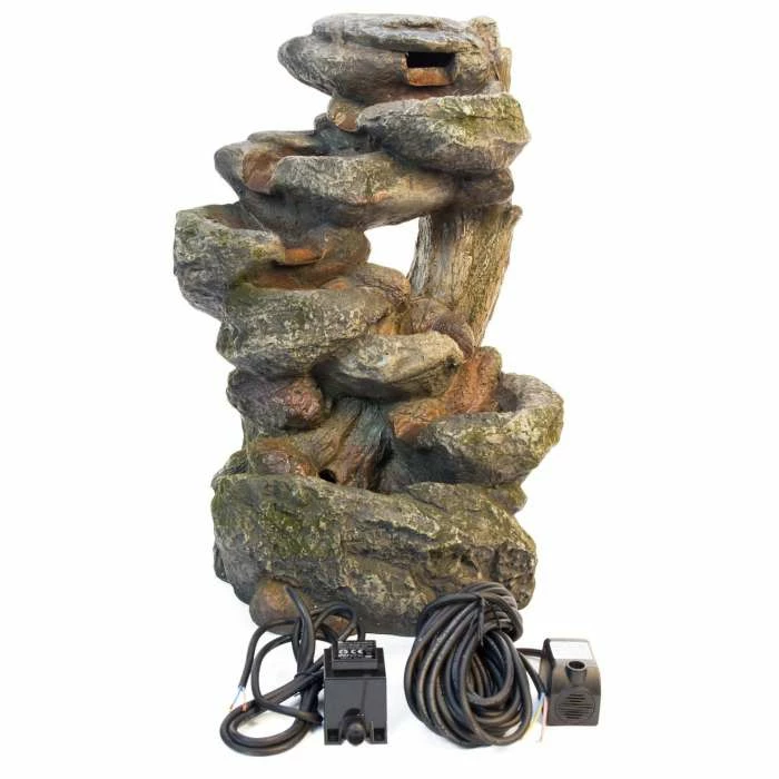 H55cm Dakota Falls Rock Effect Cascading Water Feature with Lights by Ambienté 9 H55cm Dakota Falls Rock Effect Cascading Water Feature with Lights by Ambienté - Image 7