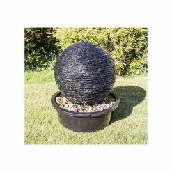 H50cm Torver Slate Effect Sphere Water Feature with Lights by Ambienté -Water Features Store WF9641 add image 3 d9bd