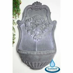 H83cm Zeus Lead Finish Wall Fountain by Ambienté