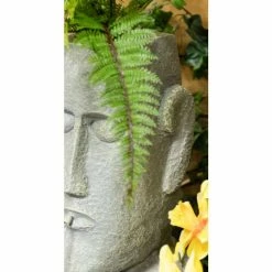 H50cm Easter Island Head Solar Water Feature & Planter with Lights by Solaray -Water Features Store WF9718 add image 6 13c9