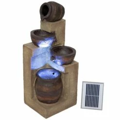 H76cm Juno 4-Tier Cascading Bowls Water Feature with Lights by Solaray 16 H76cm Juno 4-Tier Cascading Bowls Water Feature with Lights by Solaray -Water Features Store WF9748 add image 5 f065