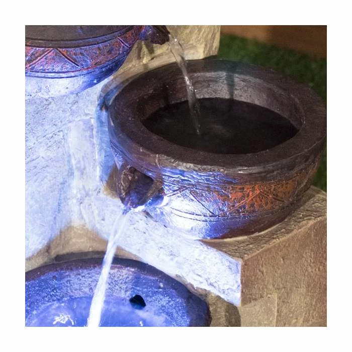 H76cm Juno 4-Tier Cascading Bowls Water Feature with Lights by Solaray 4 H76cm Juno 4-Tier Cascading Bowls Water Feature with Lights by Solaray - Image 2