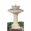 H79cm Victoriana Cream Solar Caststone™ Bird Bath with Lights by Solaray 2 H79cm Victoriana Cream Solar Caststone™ Bird Bath with Lights by Solaray -Water Features Store WF9786CRM main image bedf