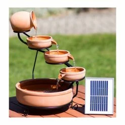 H55cm Terracotta Solar Water Feature with Battery Backup and Lights by Solaray 12 H55cm Terracotta Solar Water Feature with Battery Backup and Lights by Solaray -Water Features Store WF9792 add image 2 74ef