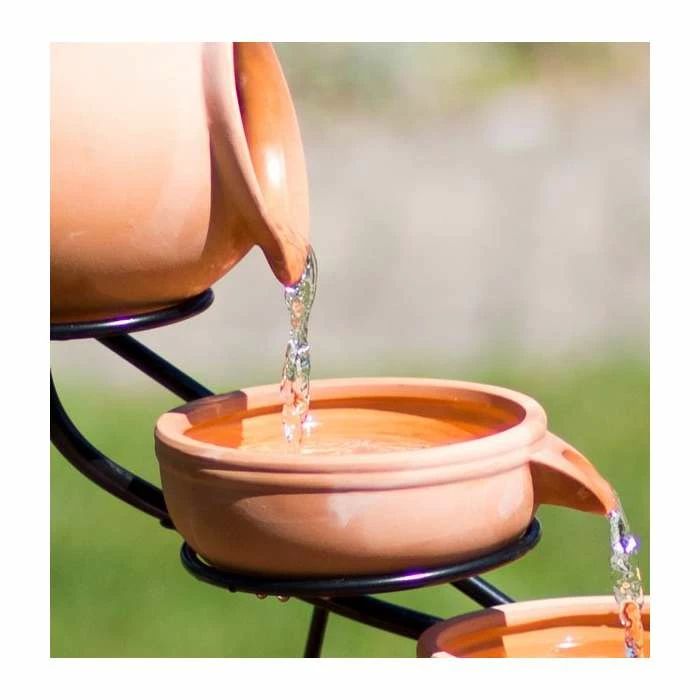 H55cm Terracotta Solar Water Feature with Battery Backup and Lights by Solaray 5 H55cm Terracotta Solar Water Feature with Battery Backup and Lights by Solaray - Image 4