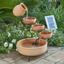 H55cm Terracotta Solar Water Feature with Battery Backup and Lights by Solaray 16 H55cm Terracotta Solar Water Feature with Battery Backup and Lights by Solaray -Water Features Store WF9792 add image 6 2635