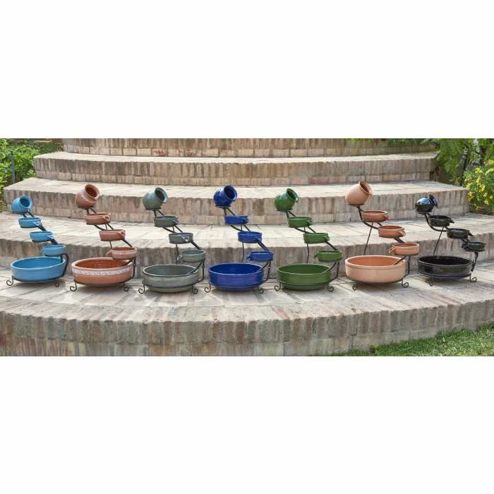 H55cm Terracotta Solar Water Feature with Battery Backup and Lights by Solaray 10 H55cm Terracotta Solar Water Feature with Battery Backup and Lights by Solaray - Image 9