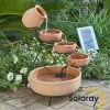 H55cm Terracotta Solar Water Feature with Battery Backup and Lights by Solaray -Water Features Store WF9792 main image caa7