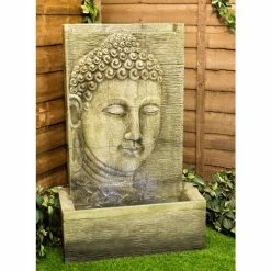 H100cm Nirvana Buddha Falls Water Feature with Lights | Indoor/Outdoor Use by Ambienté -Water Features Store WF9827 add image 4 0114