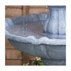 H92cm Grey Imperial Tiered Solar Water Fountain with Lights by Solaray -Water Features Store WF9886 add image 2 4b15