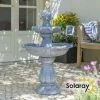 H92cm Grey Imperial Tiered Solar Water Fountain with Lights by Solaray -Water Features Store WF9886 main image ef7f