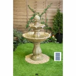 H92cm Cream Imperial Round Tiered Solar Water Fountain with Lights by Solaray 12 H92cm Cream Imperial Round Tiered Solar Water Fountain with Lights by Solaray -Water Features Store WF9887 add image 1 ee3c