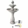 H112cm White Imperial Round Tiered Solar Water Fountain with Lights by Solaray 2 H112cm White Imperial Round Tiered Solar Water Fountain with Lights by Solaray -Water Features Store WF9892 main image 818d