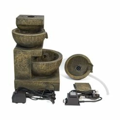 H48cm Kendal 3-Tier Cascading Water Feature with Lights | Indoor/Outdoor Use by Ambienté 17 H48cm Kendal 3-Tier Cascading Water Feature with Lights | Indoor/Outdoor Use by Ambienté -Water Features Store WF9897 add image 6 2666