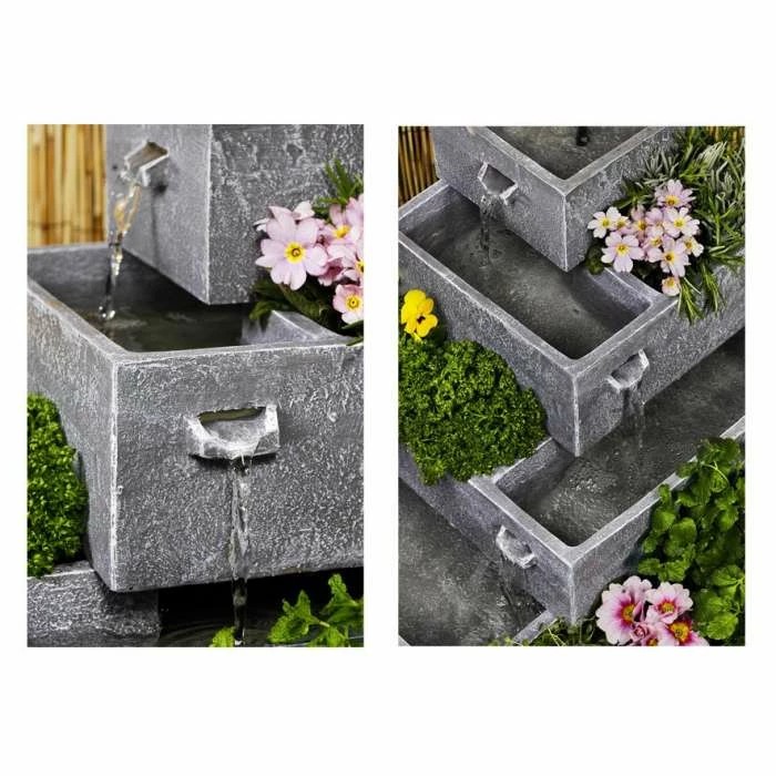 H62.5cm Perth 4-Tier Solar Water Feature & Herb Planter with Lights by Solaray 5 H62.5cm Perth 4-Tier Solar Water Feature & Herb Planter with Lights by Solaray - Image 3