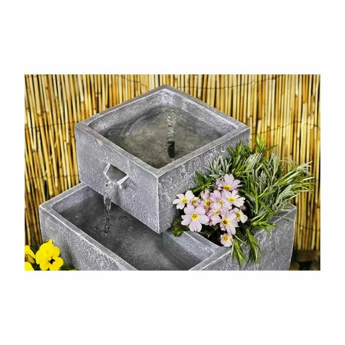 H62.5cm Perth 4-Tier Solar Water Feature & Herb Planter with Lights by Solaray 8 H62.5cm Perth 4-Tier Solar Water Feature & Herb Planter with Lights by Solaray - Image 6