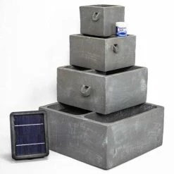 H62.5cm Perth 4-Tier Solar Water Feature & Herb Planter with Lights by Solaray 16 H62.5cm Perth 4-Tier Solar Water Feature & Herb Planter with Lights by Solaray -Water Features Store WF9898 add image 5 ff80