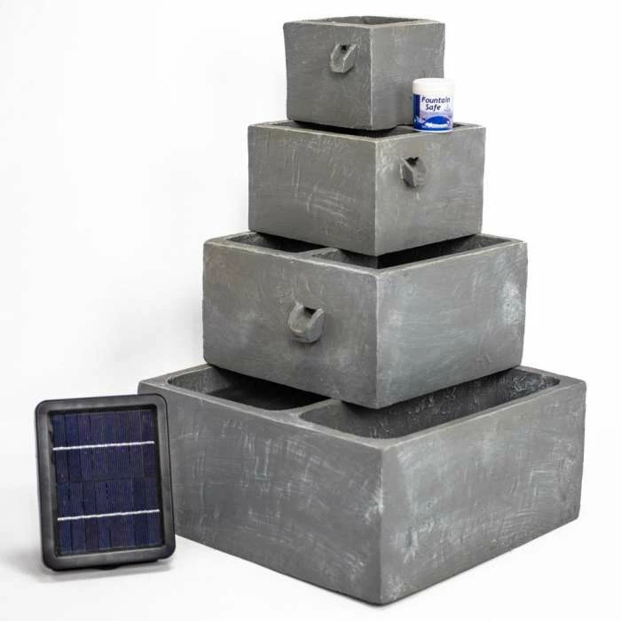 H62.5cm Perth 4-Tier Solar Water Feature & Herb Planter with Lights by Solaray 9 H62.5cm Perth 4-Tier Solar Water Feature & Herb Planter with Lights by Solaray - Image 7